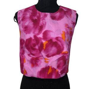 Sachin + Babi Abstract Print Pink Cropped Sleeveless Top(Size 10)